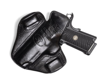 Image of Wilson Combat Lo-Profile II Leather Outside the Waistband Holster w/ Rail, 1911 Commander/Compact, Right, Black, MLP2BLSR15R