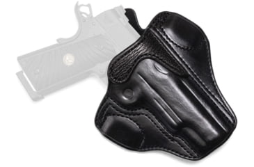 Image of Wilson Combat Lo-Profile II Leather Outside the Waistband Holster w/ Rail, 1911 Full-Size, Right, Black, MLP1BLSR15R