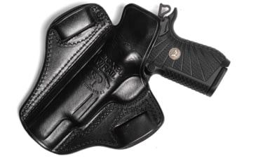Image of Wilson Combat Lo-Profile II Leather Outside the Waistband Holster w/Rail, Wilson Combat EDC X9/X9s/SFX9, Right, Black, MLP9BLSR15R
