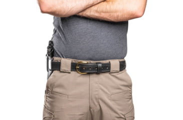Image of Wilson Combat Lo-Profile II Leather Outside the Waistband Holster w/Rail, Wilson Combat EDC X9/X9s/SFX9, Right, Black, MLP9BLSR15R