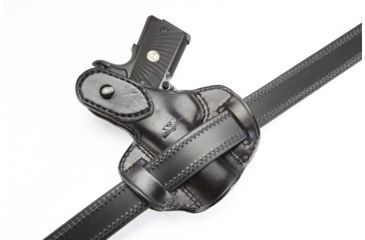Image of Wilson Combat Lo-Profile Thumb Break Holster, Compact 1911, Right Hand, 1.5in Belt, Black Leather LPTB2BLR15