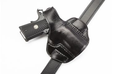 Image of Wilson Combat Lo-Profile Thumb Break Holster, Compact 1911, Right Hand, 1.5in Belt, Black Leather LPTB2BLR15