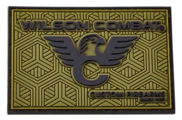 Image of Wilson Combat Logo PVC Patch, Rectangle, Green/Black 884