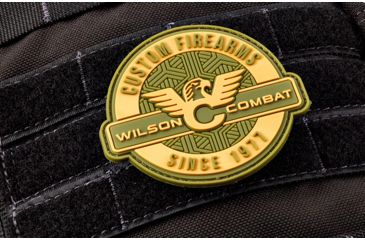 Image of Wilson Combat Logo PVC Patch, Round, Green/Tan 880