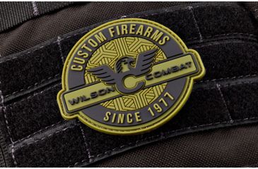 Image of Wilson Combat Logo PVC Patch, Round, Green/Black 881