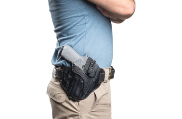 Image of Wilson Combat Optic Ready Cowhide Leather Outside the Waistband Holster, SIG P320 Carry, Right, Black, OR21CBLSR15