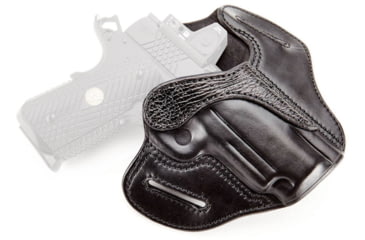 Image of Wilson Combat Optic Ready Leather Outside the Waistband Holster w/ Rail, 1911, Right, Black, OR2BLSR15R