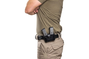 Image of Wilson Combat Palmetto Cowhide Leather Double Pistol Magazine Pouch, 1911, Ambidextrous, Black, PLDP1BLR15