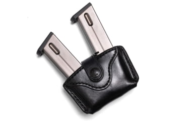 Image of Wilson Combat Palmetto Cowhide Leather Double Pistol Magazine Pouch, Beretta 92, Ambidextrous, Black, PLDP4BLR15