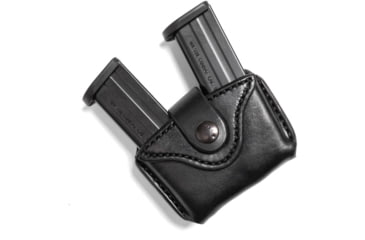 Image of Wilson Combat Palmetto Cowhide Leather Double Pistol Magazine Pouch, Wilson Combat EDC X9, Ambidextrous, Black, PLDP9BLR15
