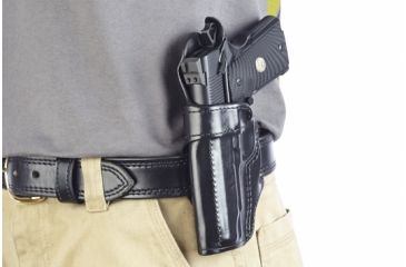 Image of Wilson Combat Rapid Response Holster, Compact 1911, Left Hand, 1.5in Belt, Black Leather RV2BLL15