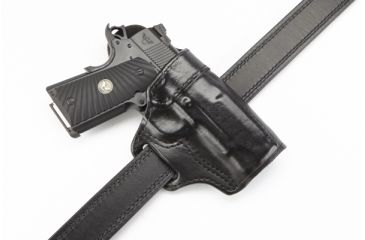 Image of Wilson Combat Rapid Response Holster, Compact 1911, Right Hand, 1.5in Belt, Black Leather RV2BLR15