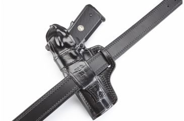 Image of Wilson Combat Rapid Response Holster, Full-Size 1911, Right Hand, 1.5in Belt, Black Leather RV1BLR15