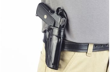 Image of Wilson Combat Rapid Response Holster, Full-Size 1911, Right Hand, 1.5in Belt, Black Leather RV1BLR15