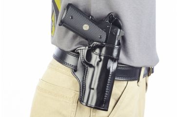 Image of Wilson Combat Rapid Response Holster, Full-Size 1911, Right Hand, 1.5in Belt, Black Leather RV1BLR15