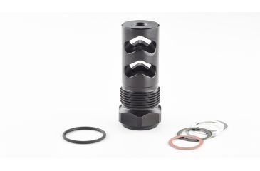 Image of Wilson Combat Rapid-Thread Muzzle Brake, Flat Back, Whisper Suppressor, .30 Caliber, Black SP-RTMBFB-30