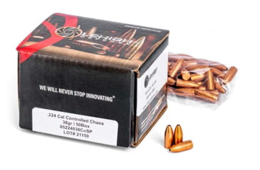 Image of Wilson Combat Rifle Bullets, .224 Caliber, 38 grain, Flat Base Hollow Point, 50 Bullets, 05224038CuSP