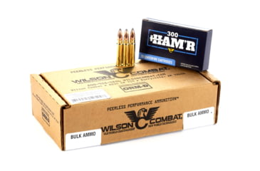 Image of Wilson Combat Sierra 300 HAMR 125 Grain PH w/Cannelure Brass Cased Pistol Ammo, 200 Round, A300HMR-125-PHC-BLK-200RD