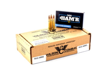 Image of Wilson Combat Sierra 300 HAMR 135 Grain Hollow Point Brass Cased Pistol Ammo, 200 Round, A300HMR-135-HP-BLK-200RD