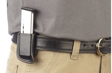 Image of Wilson Combat Single Snap Magazine Pouch, 1911, Left Hand, 1.5in Belt, Black Leather SS1BLL15