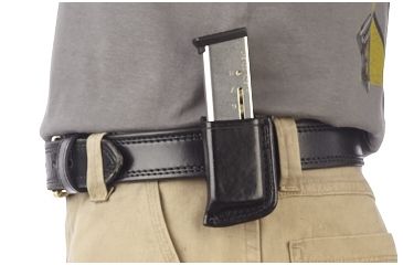 Image of Wilson Combat Single Snap Magazine Pouch, 1911, Right Hand, 1.5in Belt, Black Leather SS1BLR15
