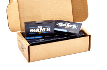 Image of Wilson Combat Speer HAMR Bonded 300 HAMR 135 Grain Brass Cased Pistol Ammo, 200 Round, A300HMR-135-HB-BLK-200RD