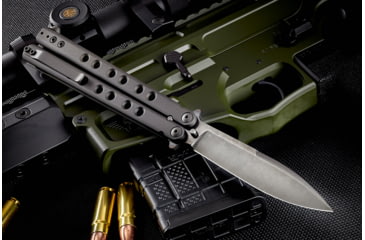 Image of Wilson Combat SuperFly Tactical Butterfly Folding Knife, 4.375 in, Black DLC Finish, WTK-SF-B