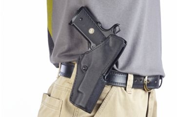 Image of Wilson Combat Tactical Paddle Holster, Full-Size 1911, Right Hand, 1.5in Belt, Black Kydex TP1BKR15