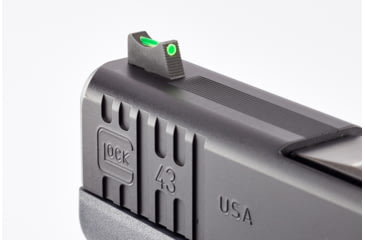 Image of Wilson Combat Vickers Elite Glock 42/43 Sight Set, Black Serrated Rear, Green Fiber Optic Front, 902BFOG