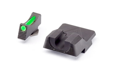 Image of Wilson Combat Vickers Elite Glock 42/43 Sight Set, Black Serrated Rear, Green Fiber Optic Front, 902BFOG