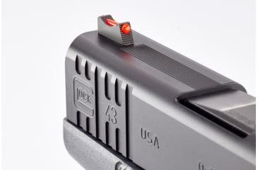 Image of Wilson Combat Vickers Elite Glock 42/43 Sight Set, Black Serrated Rear, Red Fiber Optic Front, 902BFOR