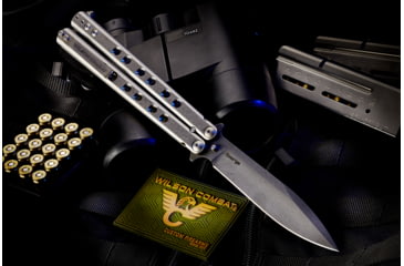 Image of Wilson Combat SuperFly Tactical Butterfly Folding Knife, Damascus, WTK-SF-D