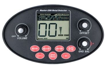 Image of Winbest Master-200 Metal Detector, Water Resistant Coil, Adjustable 49 in Maximum, Black BE12596