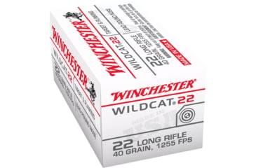 Image of Winchester .22 Long Rifle, 40 Grain, Lead Round Nose LRN, Brass Cased, Centerfire Rimfire Ammo, 50 Rounds, CQWW22LR