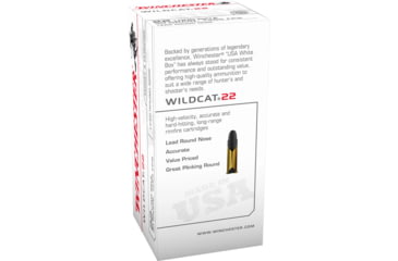 Image of Winchester .22 Long Rifle, 40 Grain, Lead Round Nose LRN, Brass Cased, Centerfire Rimfire Ammo, 50 Rounds, CQWW22LR