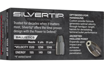 Image of Winchester .22 Winchester Magnum Rimfire 40 Grain Jacketed Hollow-Point Rimfire Ammo, 50 Rounds, W22MST