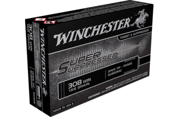 Image of Winchester .308 168 Grain Open Tip Subsonic Brass Case Centerfire Rifle Ammo, WINCSUP308