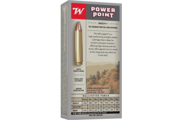 Image of Winchester 400 Legend 215 Grain Jacketed Soft Point Brass Cased Rifle Ammo, 20 Rounds, X4001
