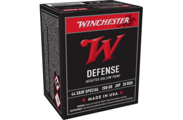 Image of Winchester USA White Box .44 S&amp;W Special 200 Grain Jacketed Hollow Point Brass Pistol Ammo, 20 Rounds, USA44SWJHP