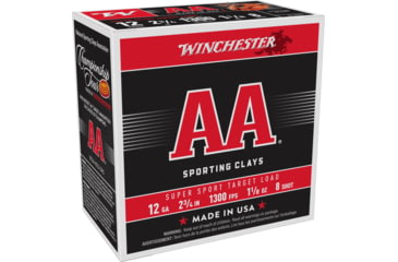 Image of Winchester AA, 12 Gauge, 1 1/8 oz, 2 3/4 in, Size 8, Centerfire Shotgun Ammo, 25, AASC128