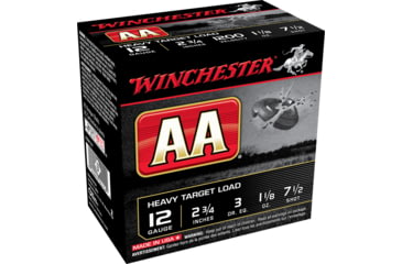 Image of Winchester AA 12 Gauge 1 1/8 oz 2.75in Centerfire Shotgun Ammo, 25 Rounds, AAM127