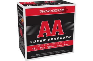 Image of Winchester AA Super Spreader 12 Gauge 1 1/8 oz 2.75in Shotgun Ammo, #8, 25 Rounds, AAS128