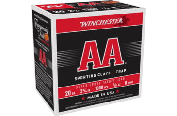 Image of Winchester AA 20 Gauge 7/8 oz 2.75in Centerfire Shotgun Ammo, 25 Rounds, AASC208
