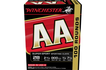 Image of Winchester AA 28 Gauge 3/4 oz 2.75in Centerfire Shotgun Ammo, 100 Rounds, AASC287VP
