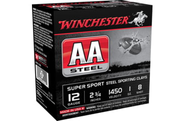 Image of Winchester AA Steel TARGET 12 Gauge 1 oz 2.75in Centerfire Shotgun Ammo, 25 Rounds, AASCL12S8