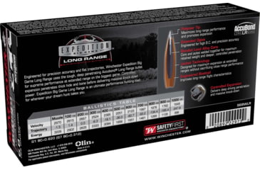 Image of Winchester Expedition Big Game Long Range Long Range 6.8 Western 165 Grain Centerfire Rifle Ammo, 20 Rounds, S68WLR