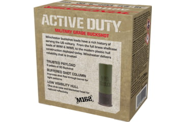 Image of Winchester Active Duty 12 Gaude 9 Pellet 2.75in #00 Buck Shotgun Buckshot Ammo, 25 Rounds, WIN1200MG