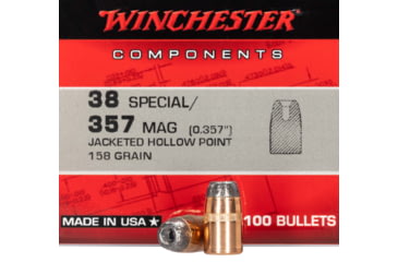 Image of Winchester Ammo Centerfire Handgun Reloading, 357 Mag .357, 158 Grain, 100 Bullets, WB357H158X