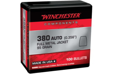 Image of Winchester Ammo Centerfire Handgun Reloading 380 ACP .356 95 Gr Full Metal Jack WB380MC95X