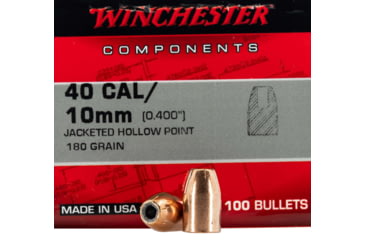 Image of Winchester Ammo Centerfire Handgun Reloading, 40 S&amp;W .400, 180 Grain, JHP, 100 Bullets, WB40HP180X